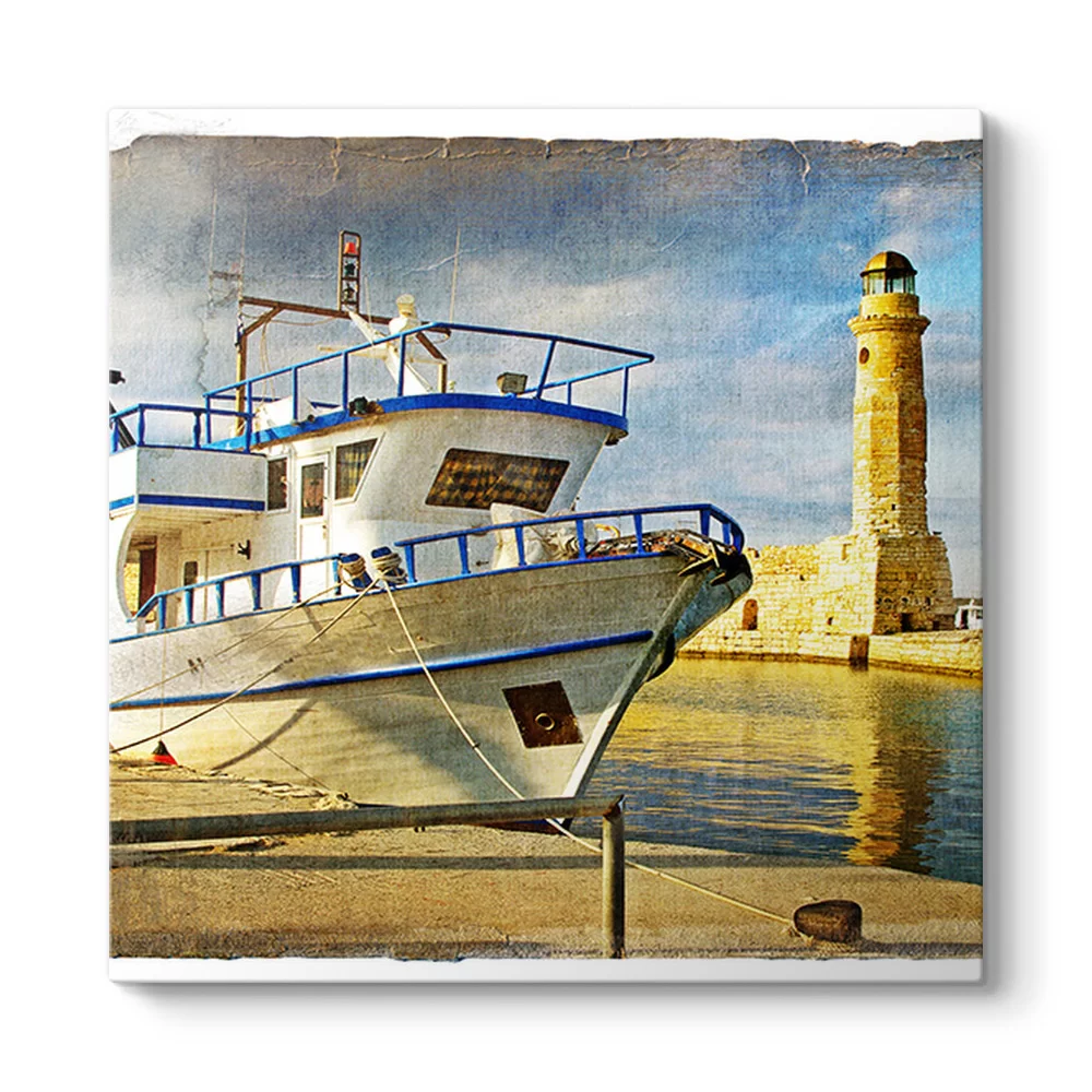 Deniz Feneri ve Tekne Tablosu - Model 3